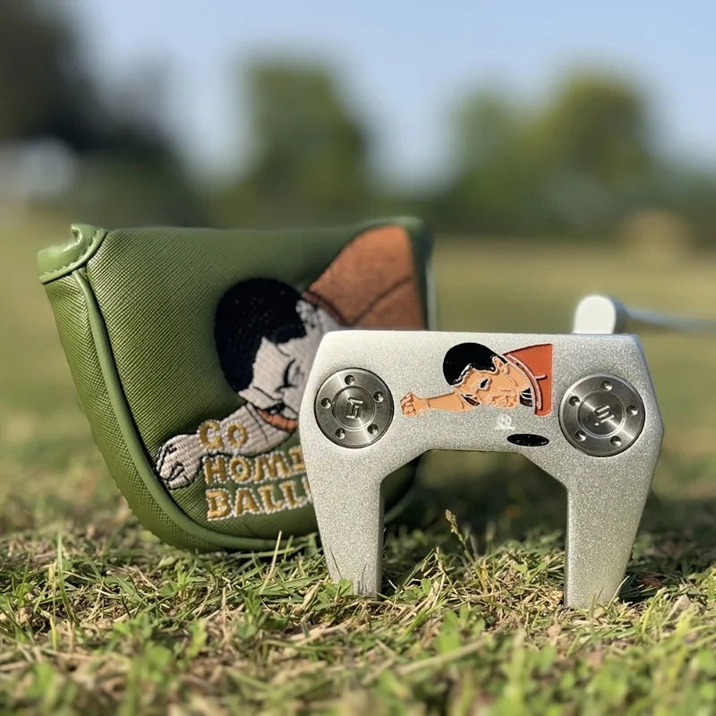 1pc Golf club with reclining pattern design, size 32-36 inches, equipped with protective cover, detachable counterweight