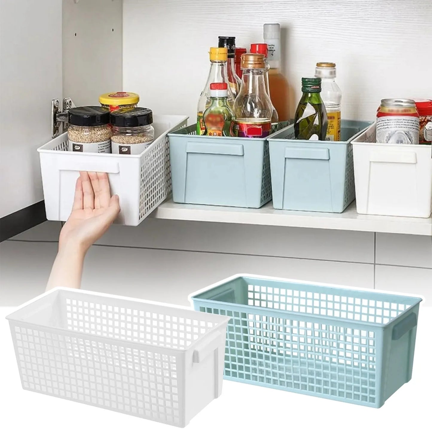 Household Storage Basket Classic Modern Organization Basket Bottom Non-Slip Easy To Disassemble Suitable For Kitchen Ba'Troom