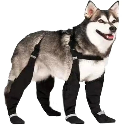 Reflective Dog Boots Shoes For Dogs Non-slip Pets Paws Protector Adjustable Walking Shoes Suspender Boots Outdoor Pet Sneakers